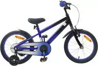 vidaXL Kinderfahrrad 16 Zoll f&uuml;r 4-6 Jahre alt Blau Schwarz