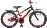 vidaXL Kinderfahrrad 18 Zoll f&uuml;r 5-7 Jahre alt Rot Schwarz