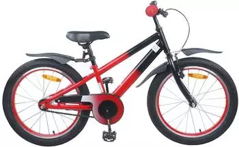 vidaXL Kinderfahrrad 18 Zoll f&uuml;r 5-7 Jahre alt Rot Schwarz