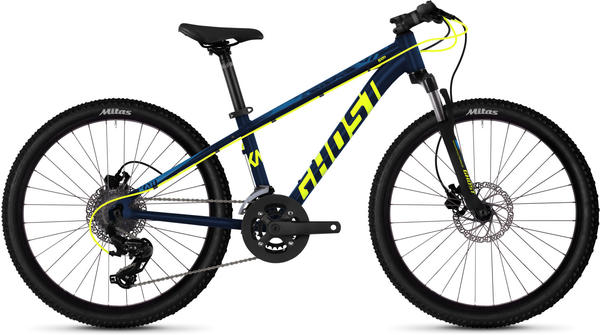 Ghost Mountainbike Kato D4.4 AL U«, 16 Gang Shimano Tourney TX RD-TX800 8-S Schaltwerk blau 24 Zoll (60,96 cm)