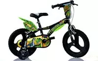 Dino Bikes Kinderfahrrad "Dinosaurier T-Rex" 1 Gang mit St&uuml;tzr&auml;dern, Frontschild