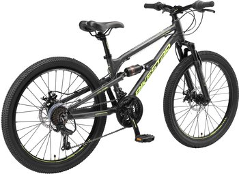 Bikestar Fully Mountainbike 24" schwarz – Shimano-Kettenschaltung erweitert den Einsatzbereich