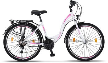 Licorne Bike Stella Premium 26" (white) – Licorne Bike Stella Premium 26" (white) – Wave-Rahmen mit 21-Gang-Ausstattung