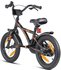 PROMETHEUS BICYCLES PROMETHEUS Kinderfahrrad 14 Zoll inkl. Stützräder und Sicherheitspaket Schwarz Matt Orange