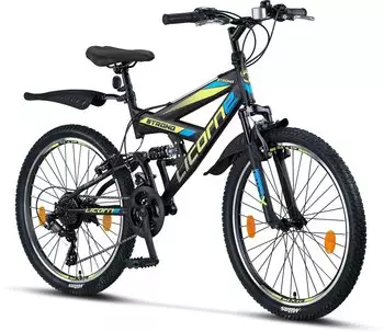 Licorne Bike Strong V Premium 24" schwarz/blau/lime