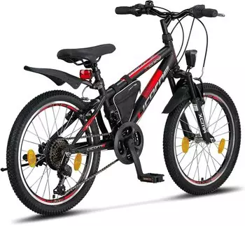 Licorne Bike Guide 20" black/red/grey – Hervorragende Ausstattung für Sicherheit und Komfort
