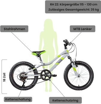Galano Kinderfahrrad GA20 18" weiß – Galano Kinderfahrrad GA20 18" weiß - Sicherer Fahrspaß für junge Entdecker