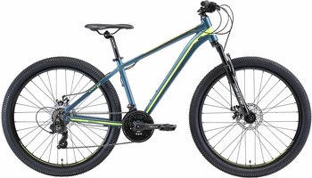 Bikestar Hardtail Aluminium MTB 27,5" blau/grün