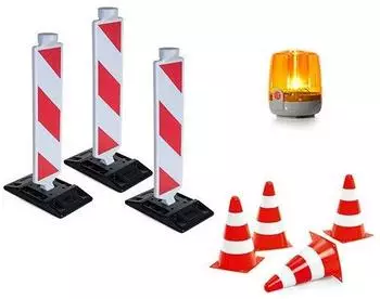 Rolly Toys Zubehör-Set Service (3x rollyBake, 1x rollyFlashlight, 4x rollyPylons), rot (401468)