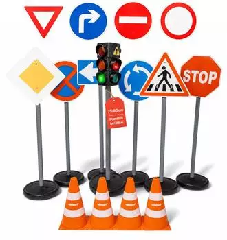 Alldoro XXL-Verkehrsset mit Ampel, Schildern & Pylonen (60230)