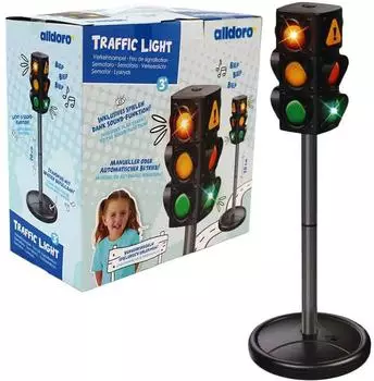 Alldoro Verkehrsampel für Kinder mit Licht & Sound, 80cm (60232)