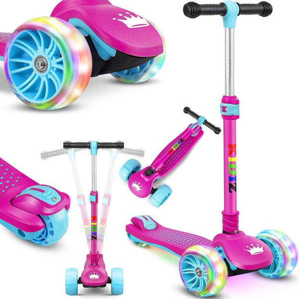 Kidiz Scooter X-Pro2 Dreiradscooter mit PU LED Leuchtenden Räder pink