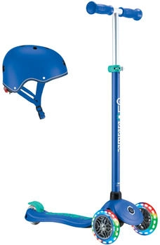 Globber Primo Plus Lights inkl. Helm blau