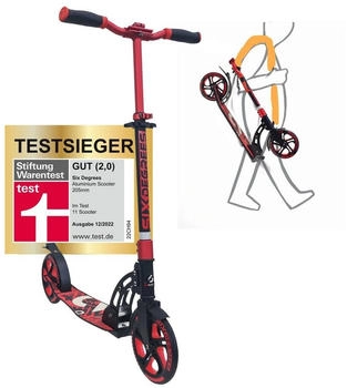 Six Degrees Aluminium Scooter 205 mm rot