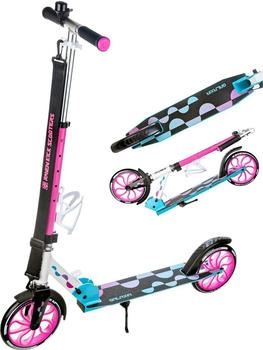 Raven Klappbarer Scooter mit Klingel. Flaschenhalter. Galaxia Schwarz/Pink schwarz/blau/rosa