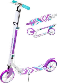 Raven Klappbarer Roller mit Bremse und Klingel Zea 200mm wei&szlig;/Violett wei&szlig;/k&ouml;nigliches Lila/aquamaringr&uuml;n