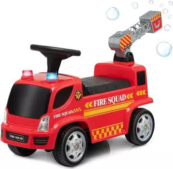 Costway Rutschauto Feuerwehr mit Seifenblasenpistole