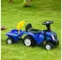 HomCom Rutschauto Kindertraktor Tretauto mit Anhänger Hupe Scheinwerfer Blau