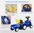 HomCom Rutschauto Kindertraktor Tretauto mit Anhänger Hupe Scheinwerfer Blau
