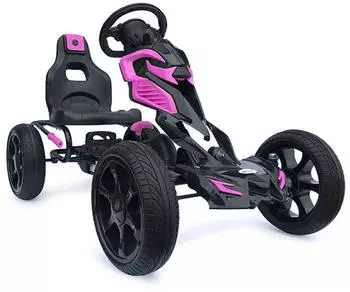 Generisch Großer Gokart mit Pedalen und Schaumreifen rosa