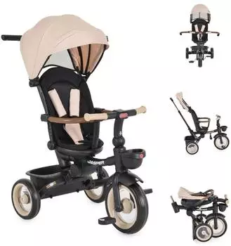 byox Jasper Dreirad klappbar, Sitz drehbar, EVA-Reifen, beige