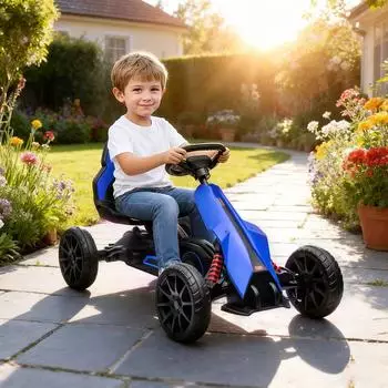 HomCom Kinderfahrzeug mit verstellbarem Sitz blau