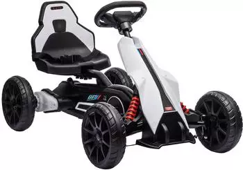 HomCom Kinder Elektro Gokart 12 V 3-5km/h wei&szlig;
