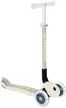 Globber Primo Foldable Lights ECO Dreiradscooter wei&szlig;, mit Leuchtrollen (696-566-2)