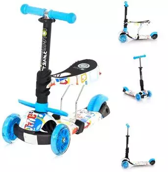 Lorelli Smart 2-in-1 Kinderroller, PU-R&auml;der leuchtend, klappbar, hellblau