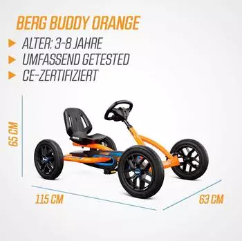 Berg Gokart Buddy B-Orange 2.0 BFR mit Rundumleuchte