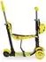 Moni Lollipop 3-in-1 Kinderroller mit Sitz, Schiebestange, LED-Vorderräder, gelb (109524)