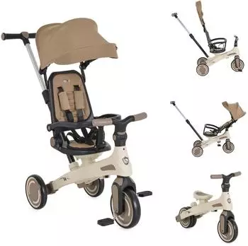 byox Juno Dreirad 4-in-1 mit Schiebegriff und Sonnendach, beige (112023)