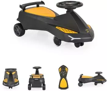 Moni Lamborghini Swing Car Rutschfahrzeug mit Musik & Lichter, schwarz, bis 110kg