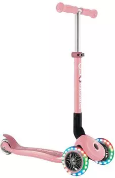 Globber Junior Foldable Lights Kinderscooter 3-rädrig pastellrosa (437-211-2)