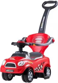 Costway 3-in-1 Rutsch- & Schiebeauto mit Schiebegriff, Kunststoff, rot