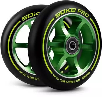 SOKE Rollerräder 110mm, ABEC 9, 88A, grün, 2 Stück (803201)