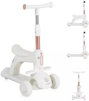 byox Velvet Royal Kinderroller 2in1 Laufrad, Musik- und Lichteffekte, wei&szlig; (112285)