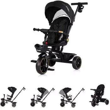 Chipolino Max Sport Dreirad 2-in-1, Sitz umkehrbar, schwarz gemustert (TRKMS02601NO)