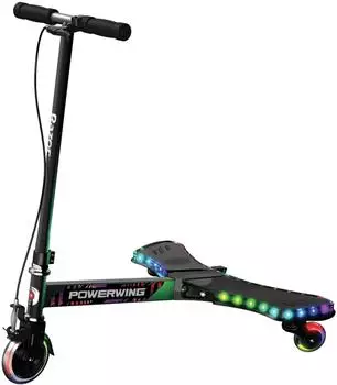 Razor PowerWing Lightshow Caster Scooter, schwarz, Kinder (PowerWing Lightshow)