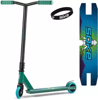 SOKE GO Stunt Scooter 100mm Räder, grün/blau (1542)