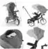 Lorelli Jaguar 4 in 1 Dreirad mit Schiebestange, drehbarem Sitz, Faltdach, schwarz/gelb