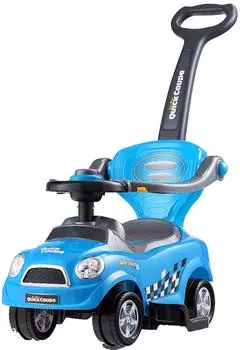 Costway Rutschauto 3-in-1 mit abnehmbarem Schiebgriff, blau, Kinder (TY584778BL)