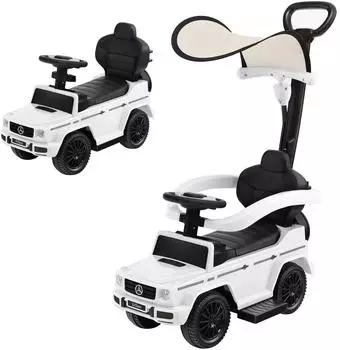 Costway Mercedes Benz Rutschauto 3-in-1 mit Sonnendach, weiß (FC32298ITDE)