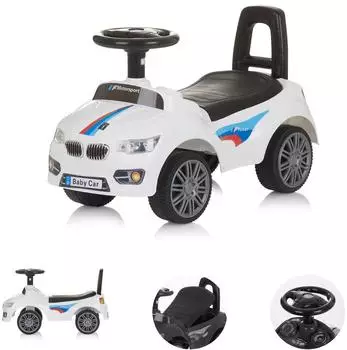 Chipolino Sprinter Rutschauto mit Stauraum, Musik und Hupe, wei&szlig;