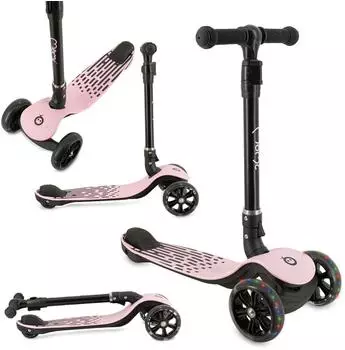 Momi SAN Kinderroller 3 Räder 2-in-1, faltbar, LED-Räder, verstellbarer Lenker