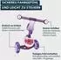Hudora 4-in-1 Kinder-Scooter Monster-Design, LED-Räder, lavendel (11058)