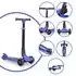 byox Lamborghini Kinderroller 3 Räder, klappbar, LED, blau (108430)
