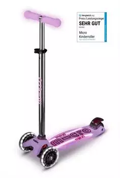 Micro Mobility Maxi Micro Deluxe Glow+ LED Kinderroller, leuchtend lila