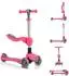 byox Kiki 2-in-1 Kinderroller klappbar, höhenverstellbar, 4 blinkende PU-Räder, rosa (108916)
