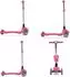 byox Kiki 2-in-1 Kinderroller klappbar, höhenverstellbar, 4 blinkende PU-Räder, rosa (108916)